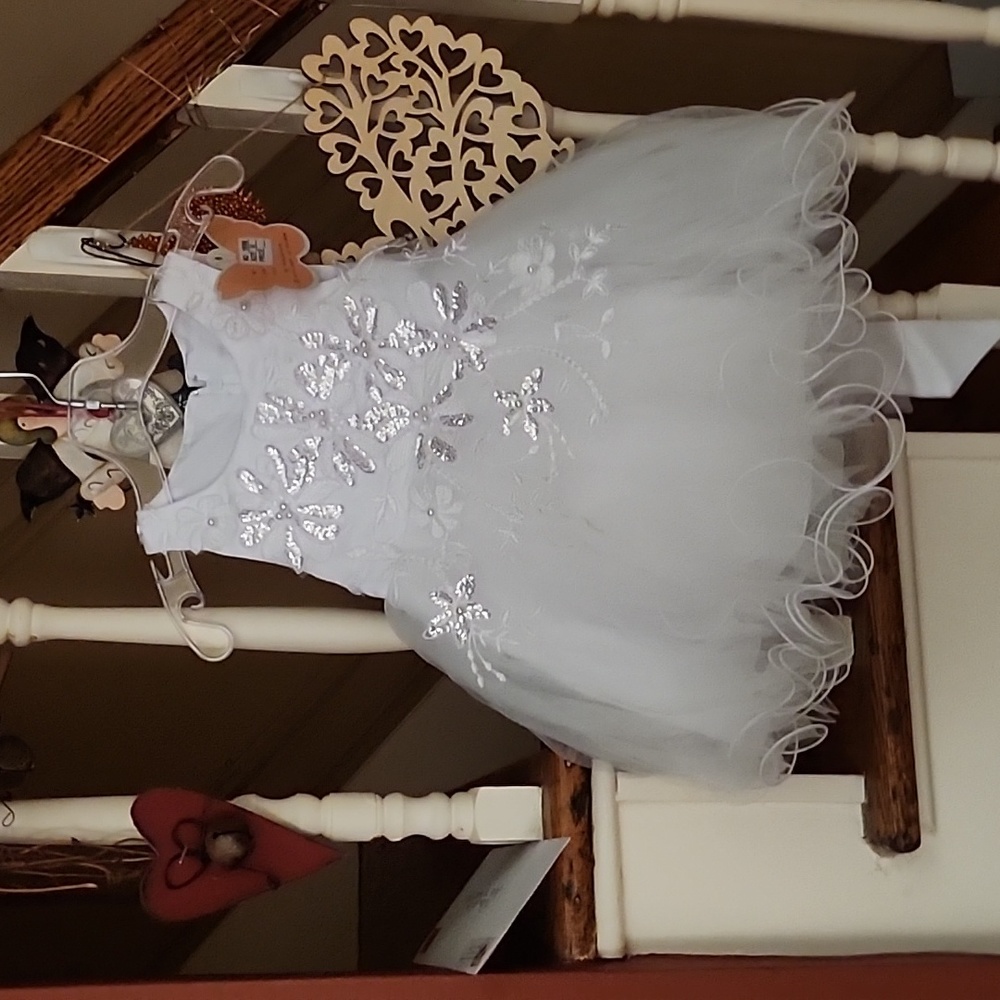 Pink Butterfly 12 Month Size M Christening Dress